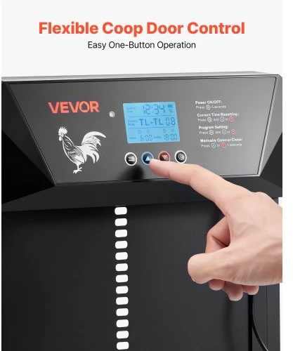 Vevor automatinės vištų tvarto durys su LCD ekranu