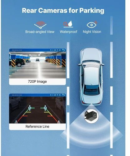 Automagnetola VEVOR Automobilio radijas su CarPlay ir kamera