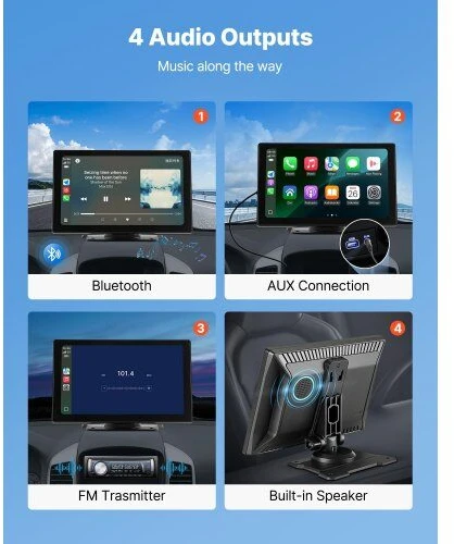 Automagnetola VEVOR Automobilio radijas su CarPlay ir kamera