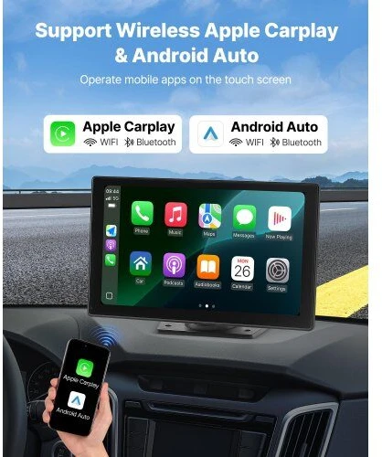 Automagnetola VEVOR Automobilio radijas su CarPlay ir kamera