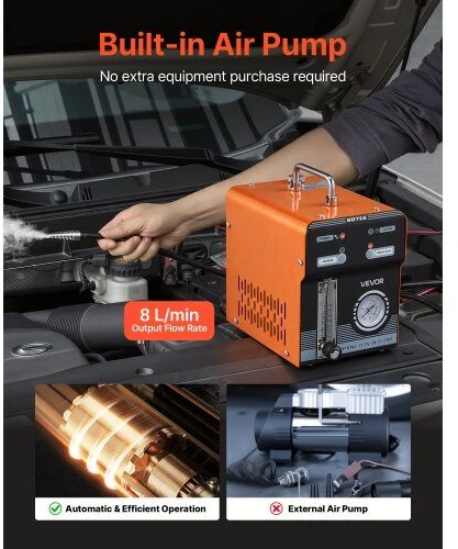 Vevor Automobilinis dūmų mašina nuotėkio detektorius 23.8x16x21 cm Juoda Oranžinė Plienas