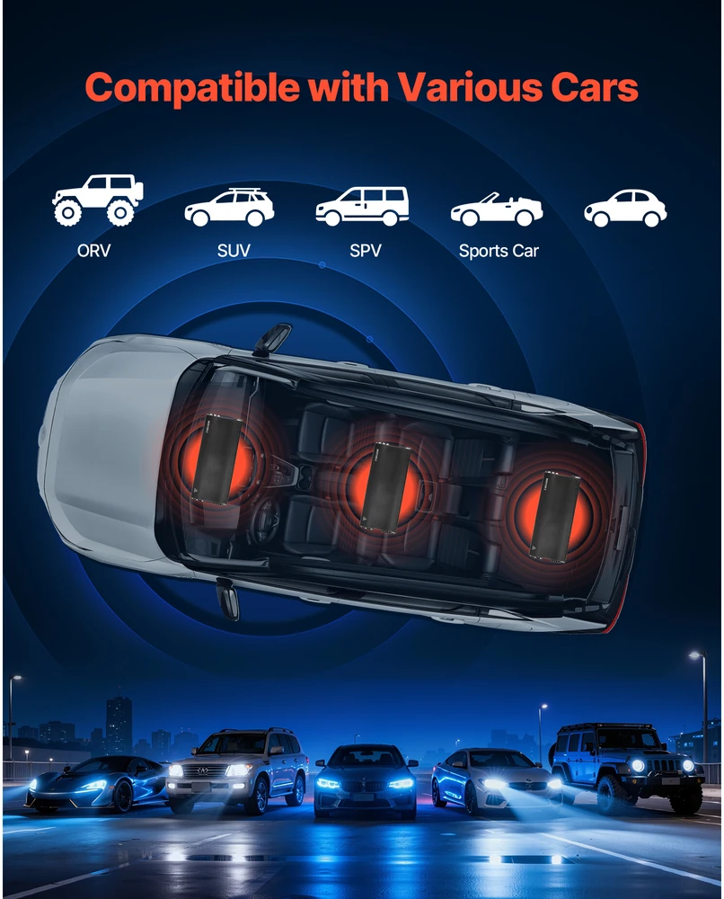 VEVOR Automobilinis 5 kanalų garso stiprintuvas