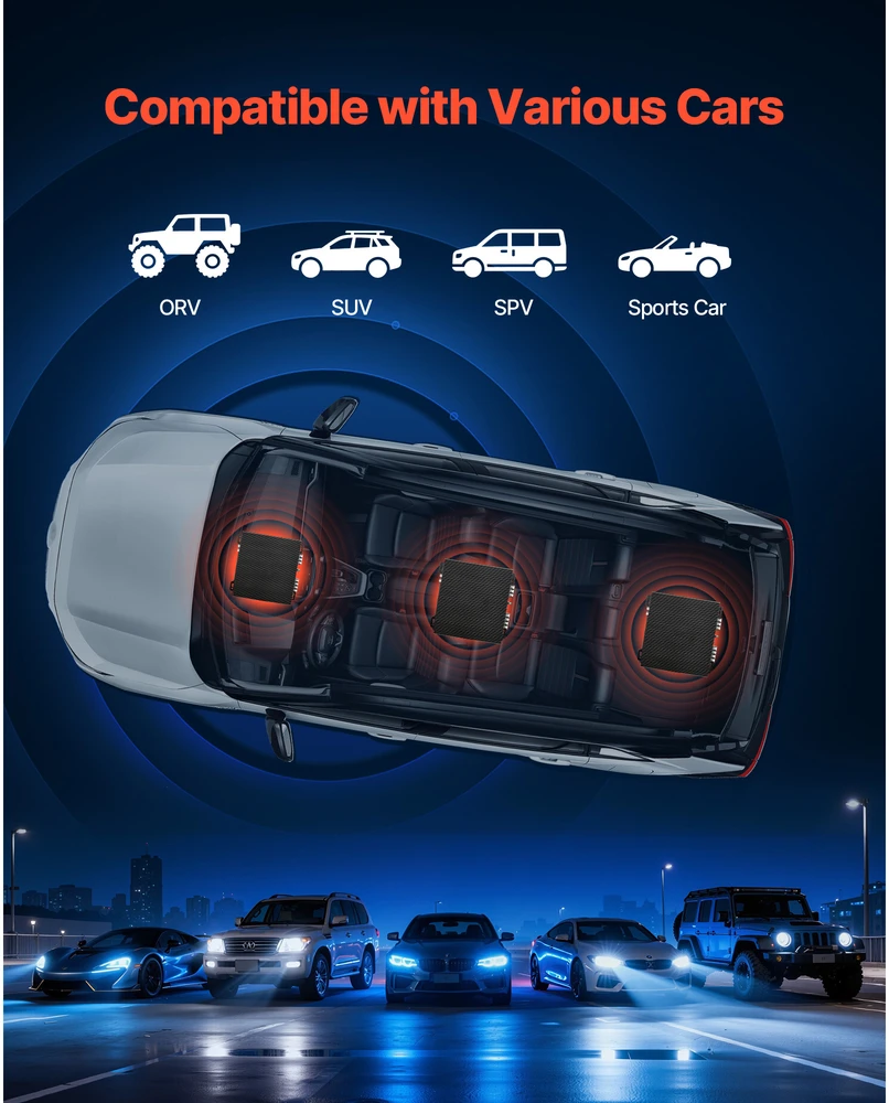 VEVOR 2 kanalų automobilinis stiprintuvas