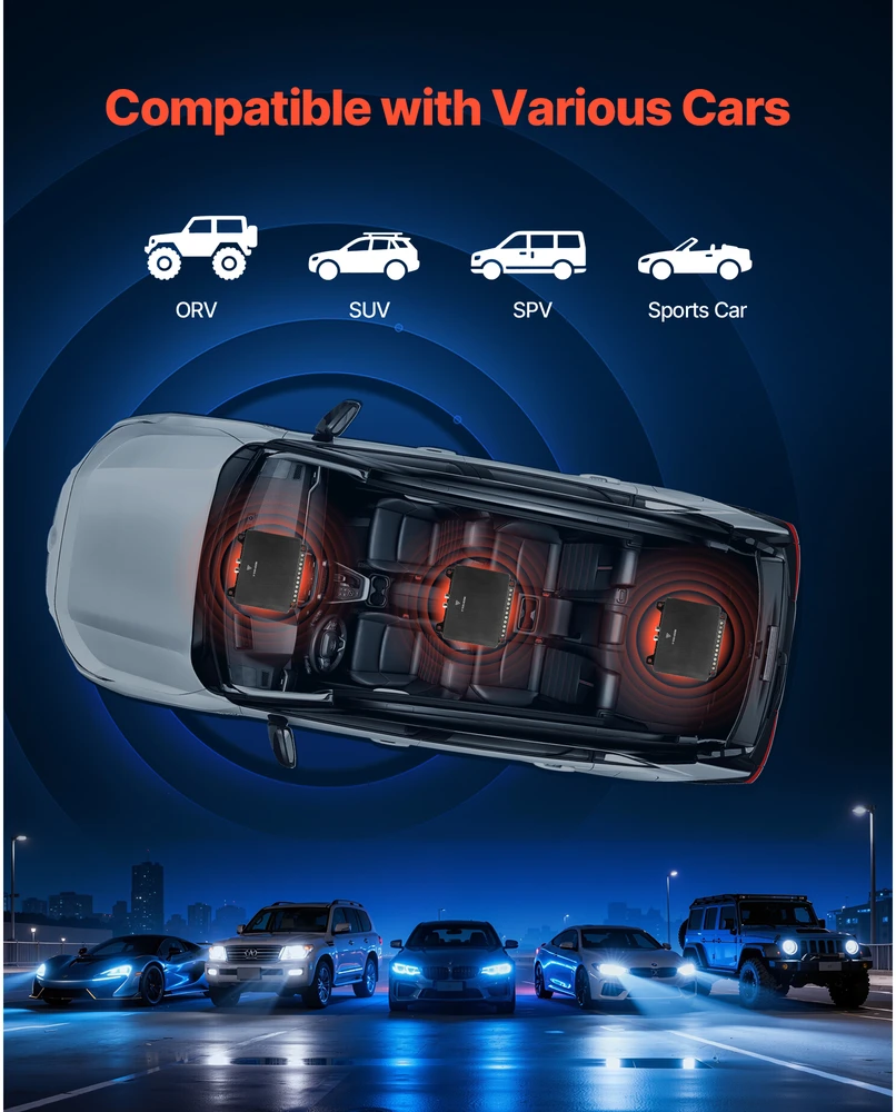 VEVOR Automobilinis stiprintuvas 4 kanalų