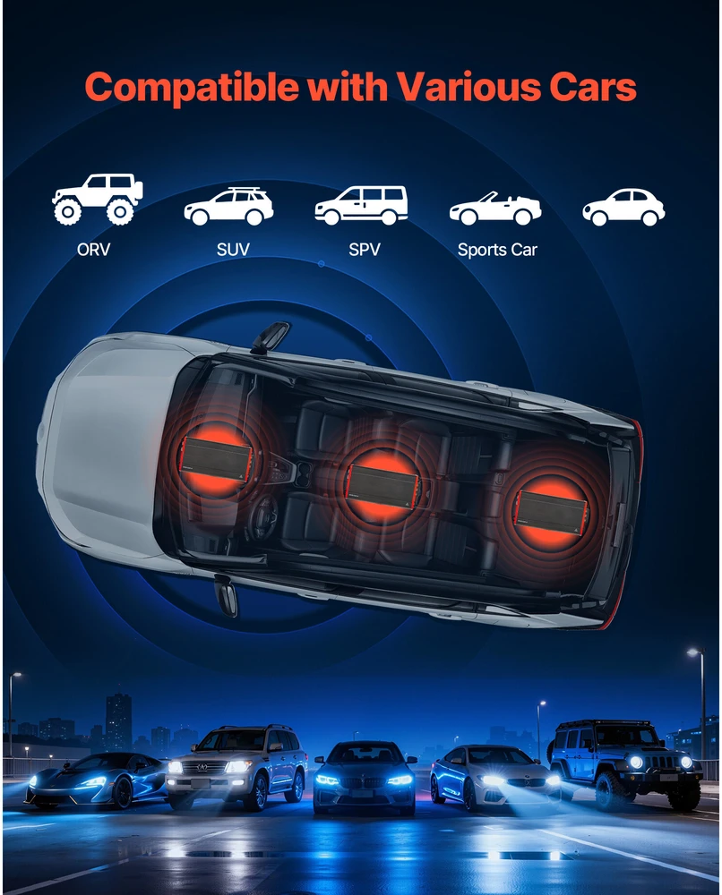 VEVOR Automobilinis 4 kanalų stiprintuvas