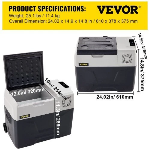 VEVOR 30L automobilinis šaldytuvas su kompresoriumi
