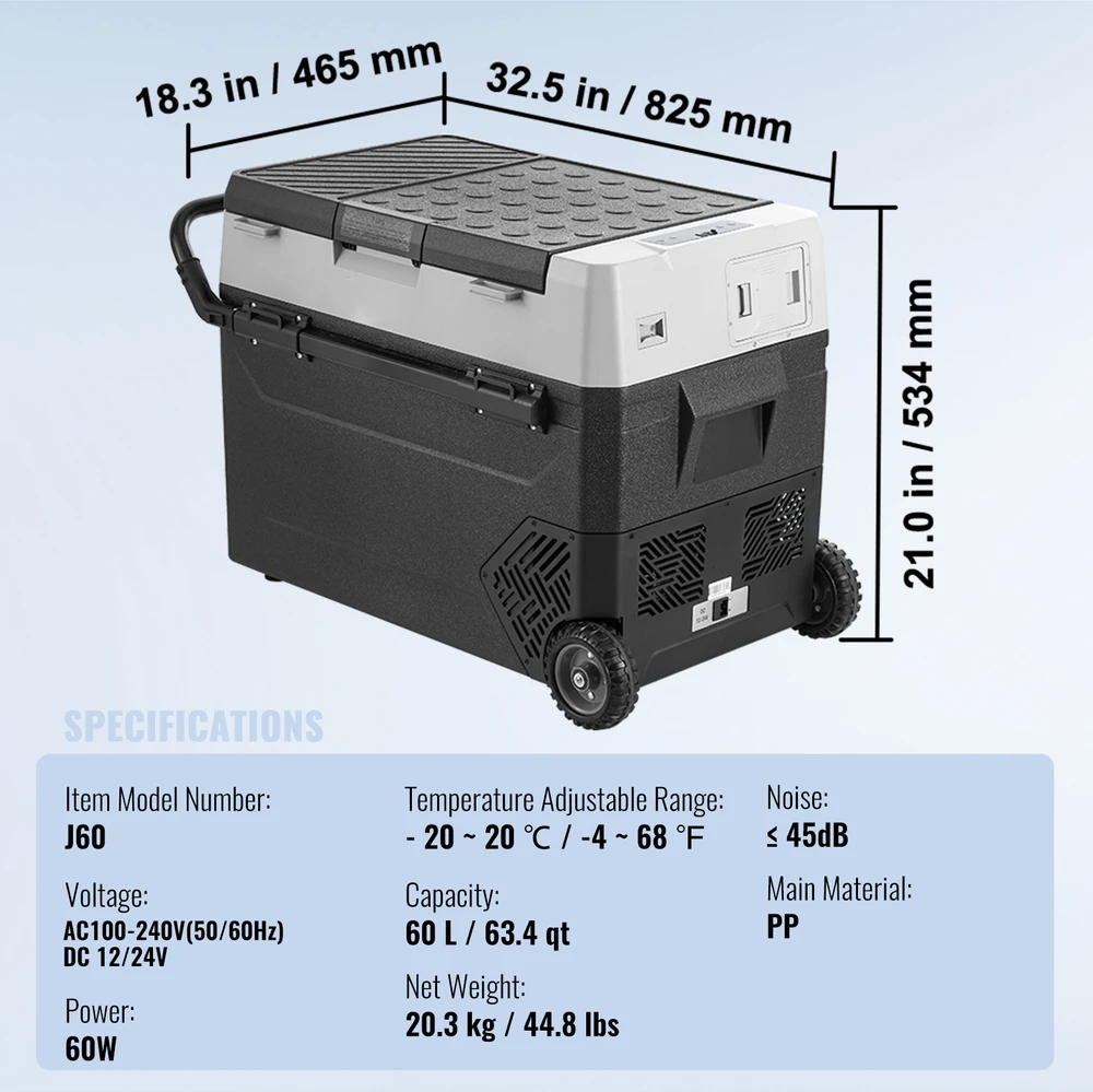 VEVOR 60 l vienos zonos automobilinė šaldytuvo kamera