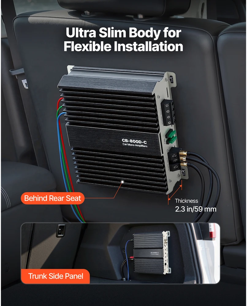 VEVOR Automobilinis mono stiprintuvas 800W RMS