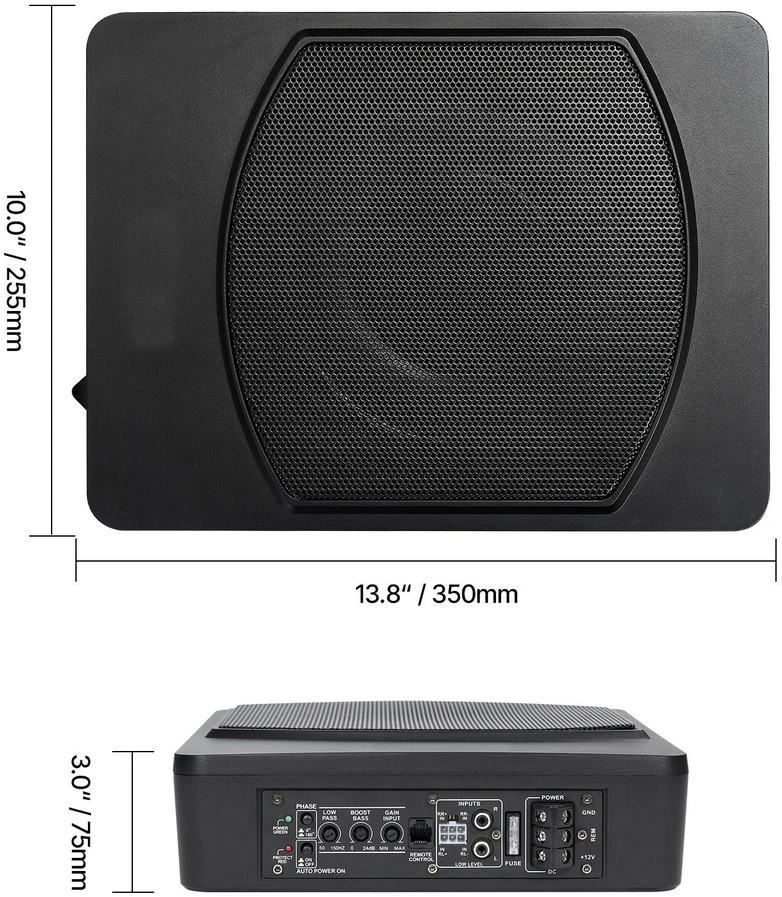 VEVOR 10" 240W automobilio žemadažnis po sėdyne