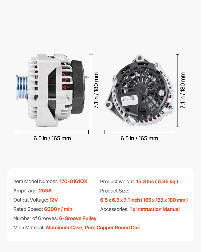 VEVOR Automobilio alternatorius Chevy ir Saab