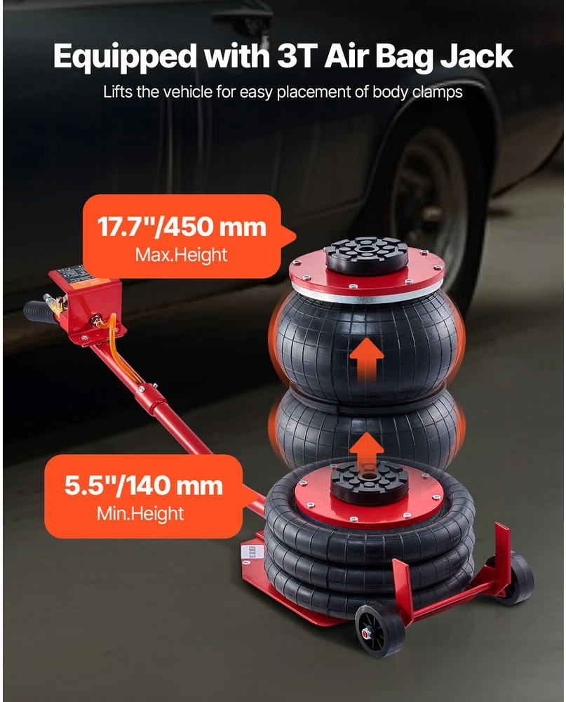 VEVOR Automobilio kėbulo tiesintuvas su oro pagalvės domkratu