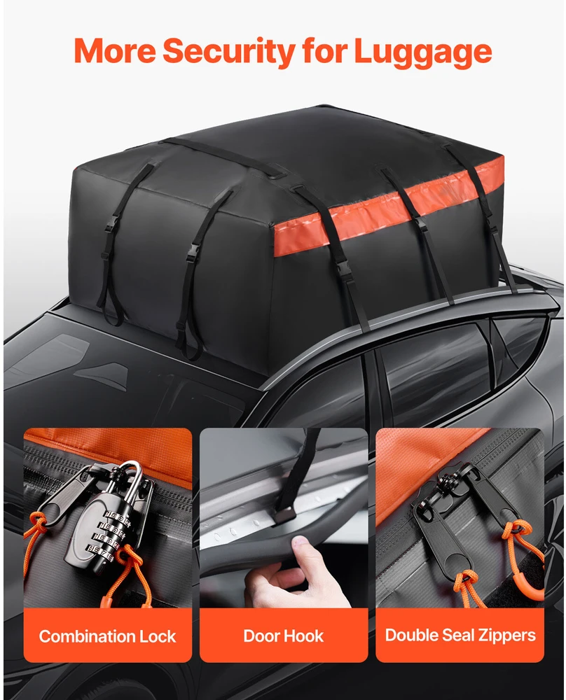 VEVOR Automobilinė stogo bagažinė 649 litrų 840D PVC
