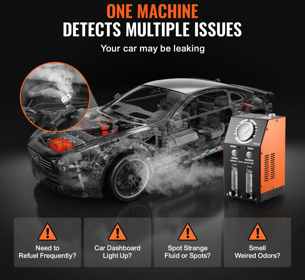 VEVOR Automobilinis dūmų generatorius EVAP nuotėkiui aptikti, su oro siurbliu, auto diagnostikos įrankis, nuotėkio detektorius