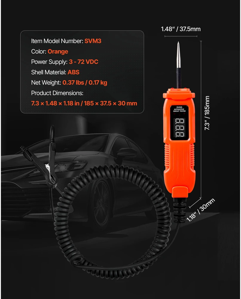 VEVOR Automobilinis grandinės testeris su LED ekranu