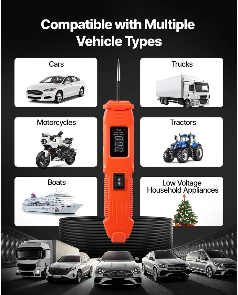 VEVOR Automobilių elektros grandinės testeris 6–36 DCV