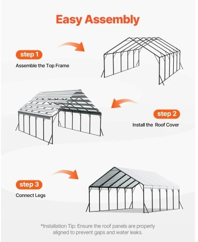 VEVOR Metalinė 20 x 24 pėdų automobilių pastogė