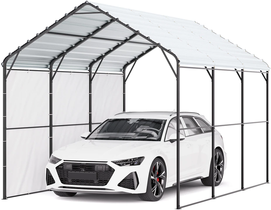 VEVOR 9,84 x 14,76 m metalinis automobilių stogelis valtims
