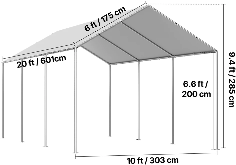 VEVOR Pakeitimo stogelis automobiliui 3x6 m, be karkaso