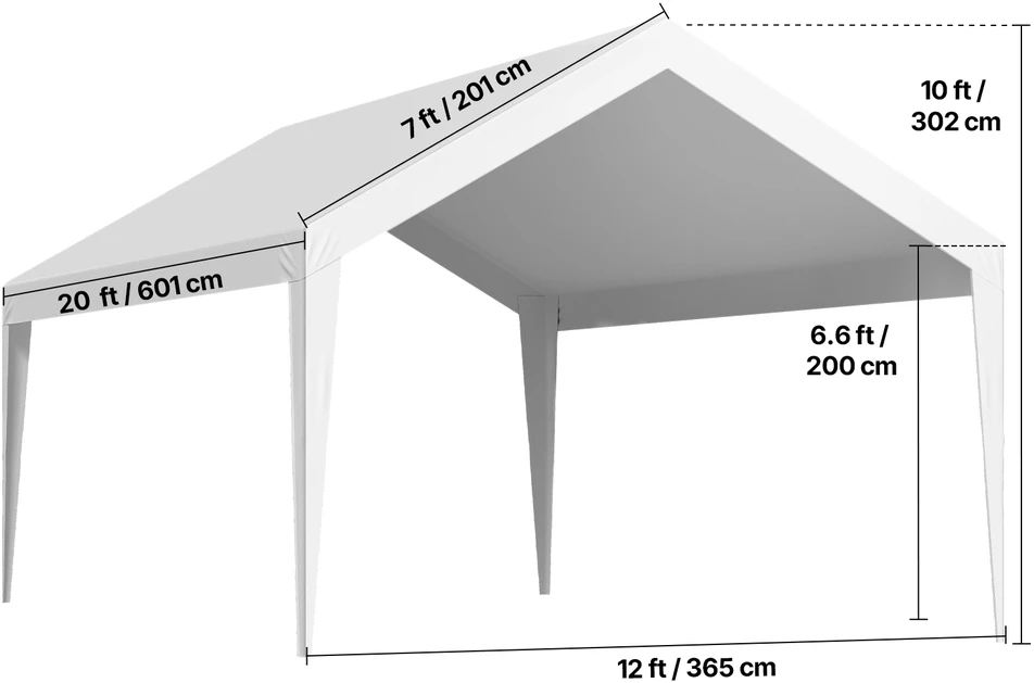 VEVOR Automobilio stoginės pakaitinė danga 3,6 x 6 m