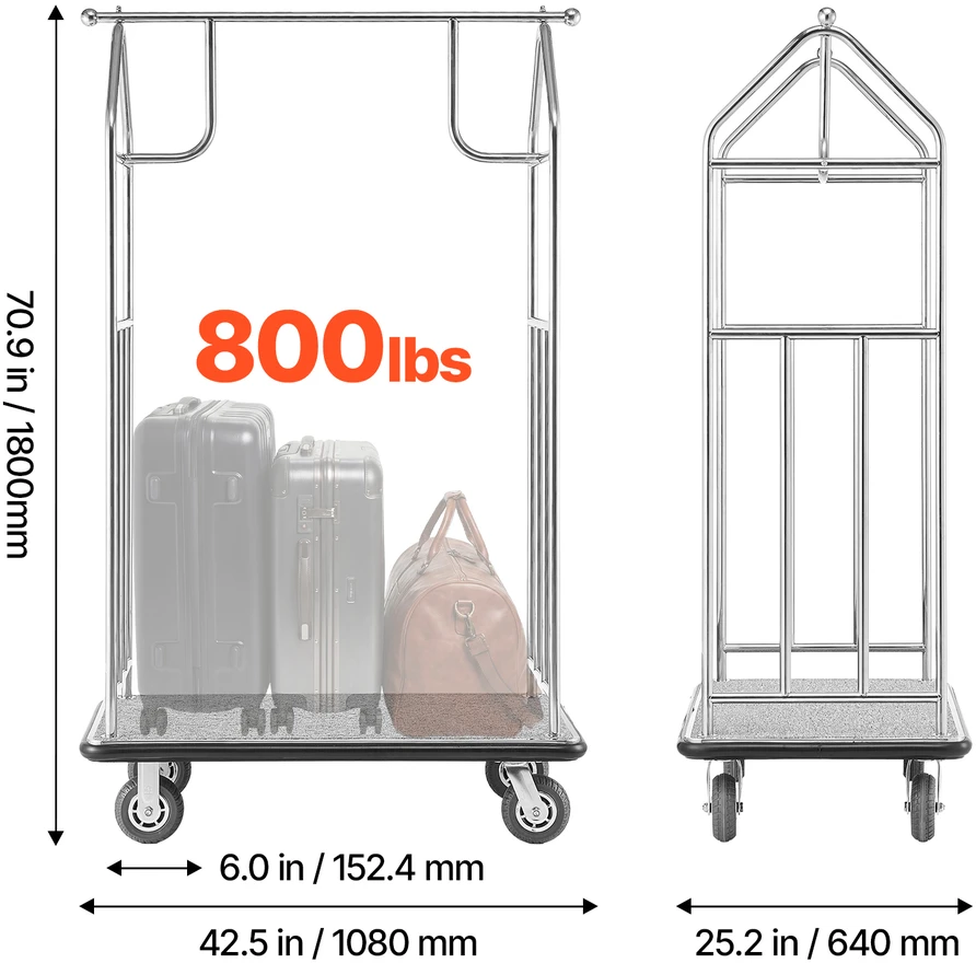 VEVOR Viešbučio bagažo vežimėlis 362 kg