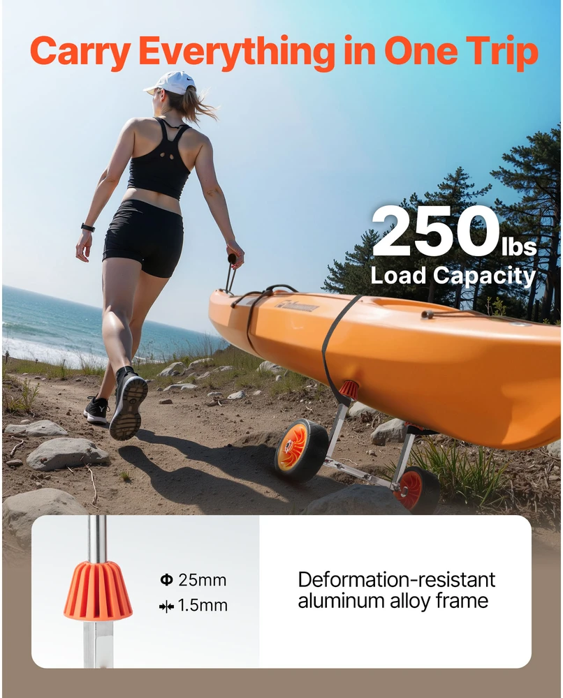 VEVOR Baidarės vežimėlis su 113.4kg apkrova