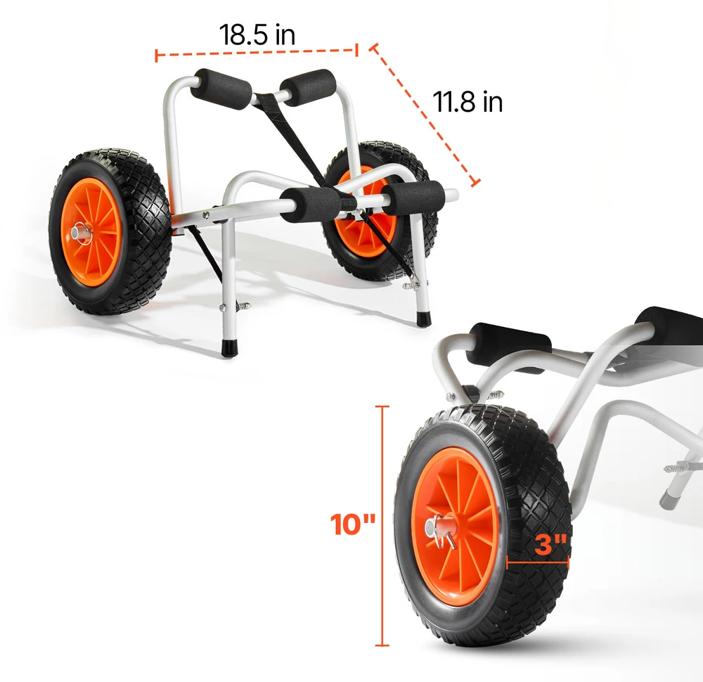 VEVOR Sulankstomas vežimėlis baidarėms 113 kg