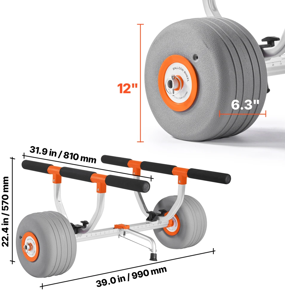 VEVOR Baidares vežimėlis su 159 kg talpa