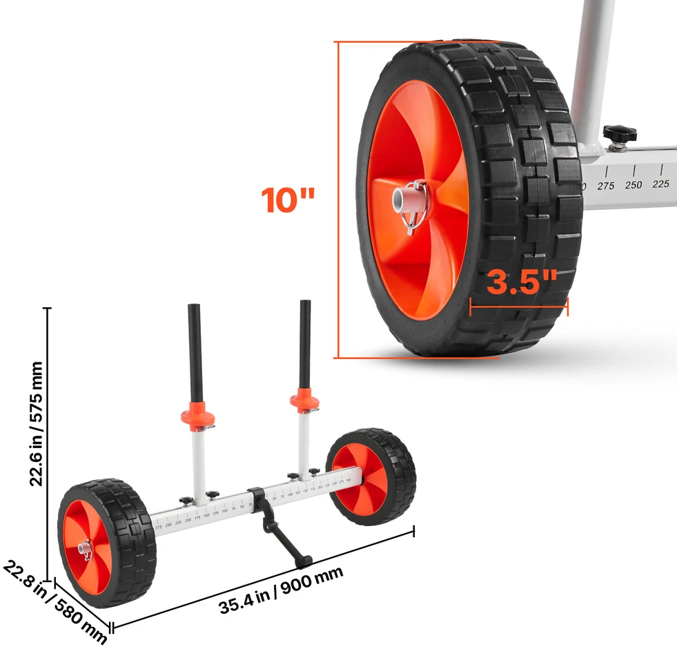 VEVOR Kanojų ir baidarių vežimėlis su 25 cm PU ratais