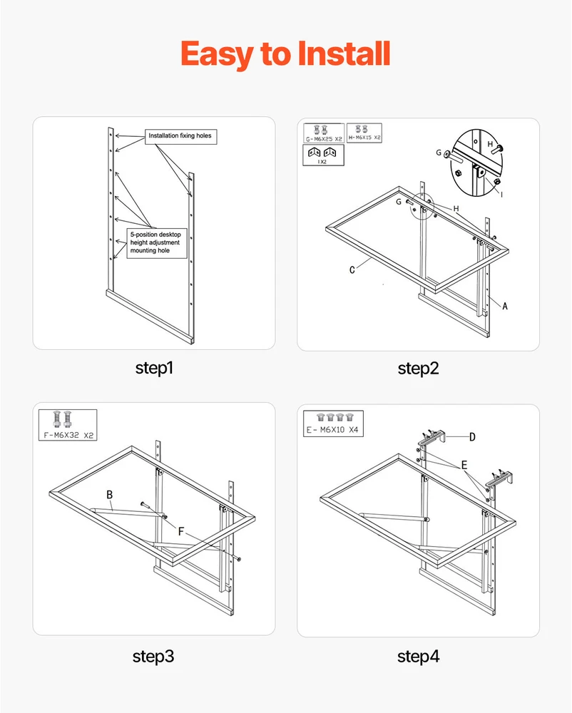 VEVOR Kabantysis balkono stalas metalinis 19 x 24 cm