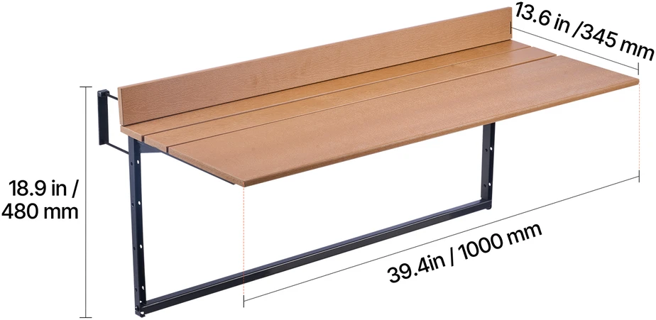 VEVOR Balkono kabantis stalas 100 x 34 cm