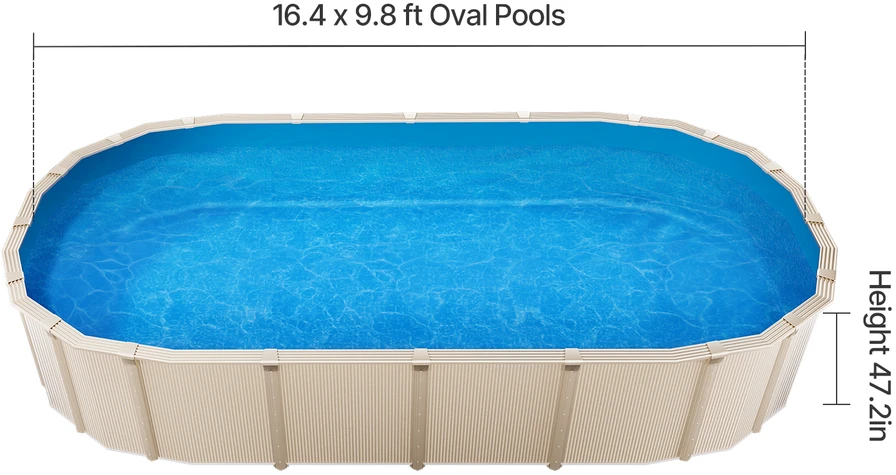 VEVOR Ovalus baseino įdėklas 5x3m Unibead stiliaus