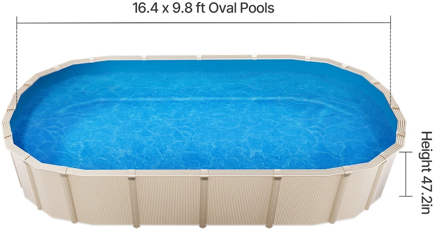 VEVOR Ovalus baseino įdėklas 5x3m Unibead stiliaus