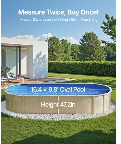 VEVOR Ovalus baseino įdėklas 5x3m Unibead stiliaus