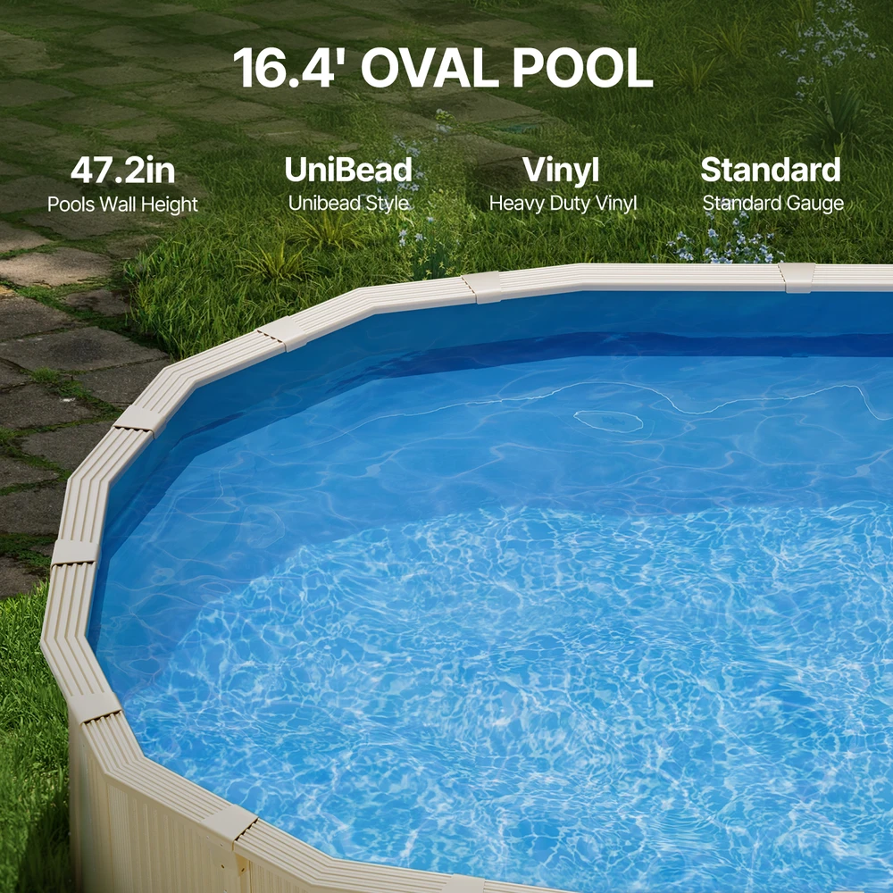 VEVOR Ovalus baseino įdėklas 5x3m Unibead stiliaus