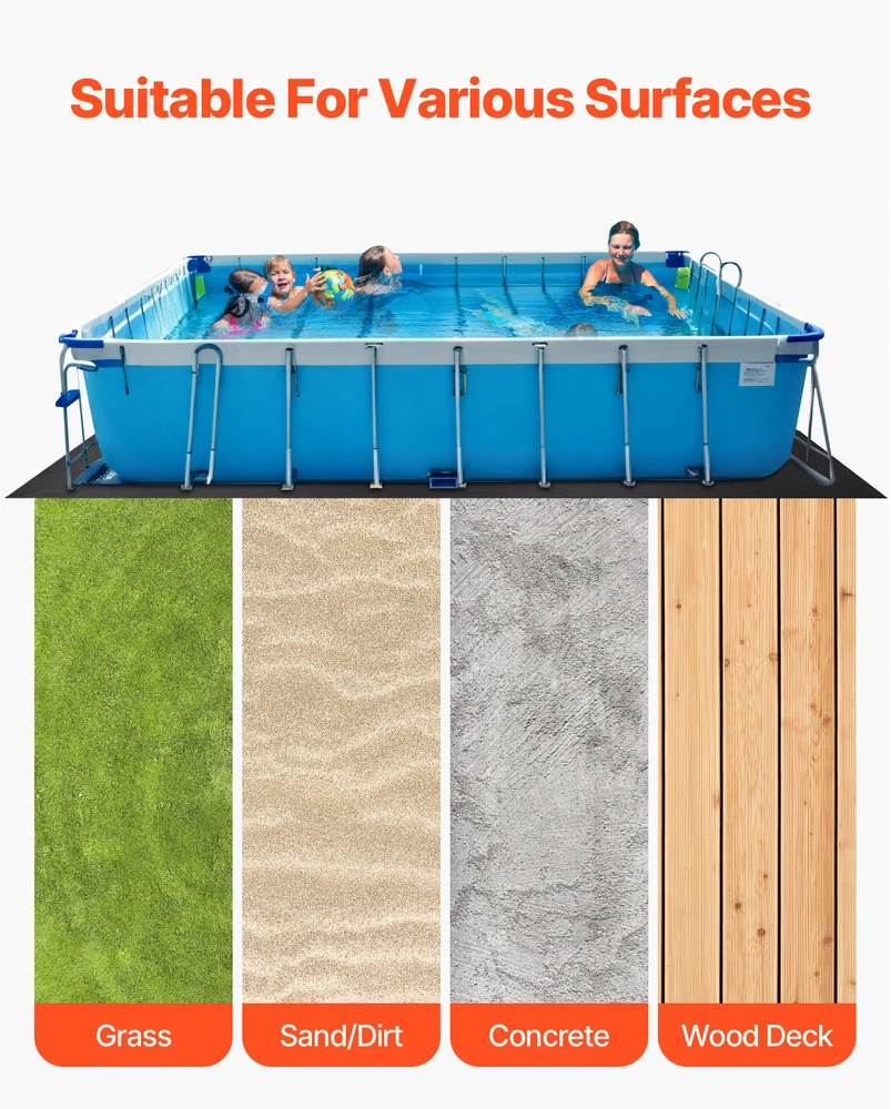 VEVOR Stačiakampis baseino padas 3.6x7.3m