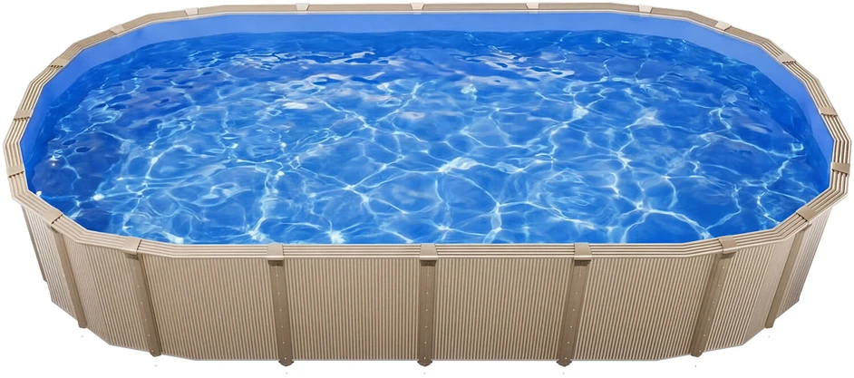 VEVOR Ovalus baseino įdėklas, 375 x 610 cm, mėlynas