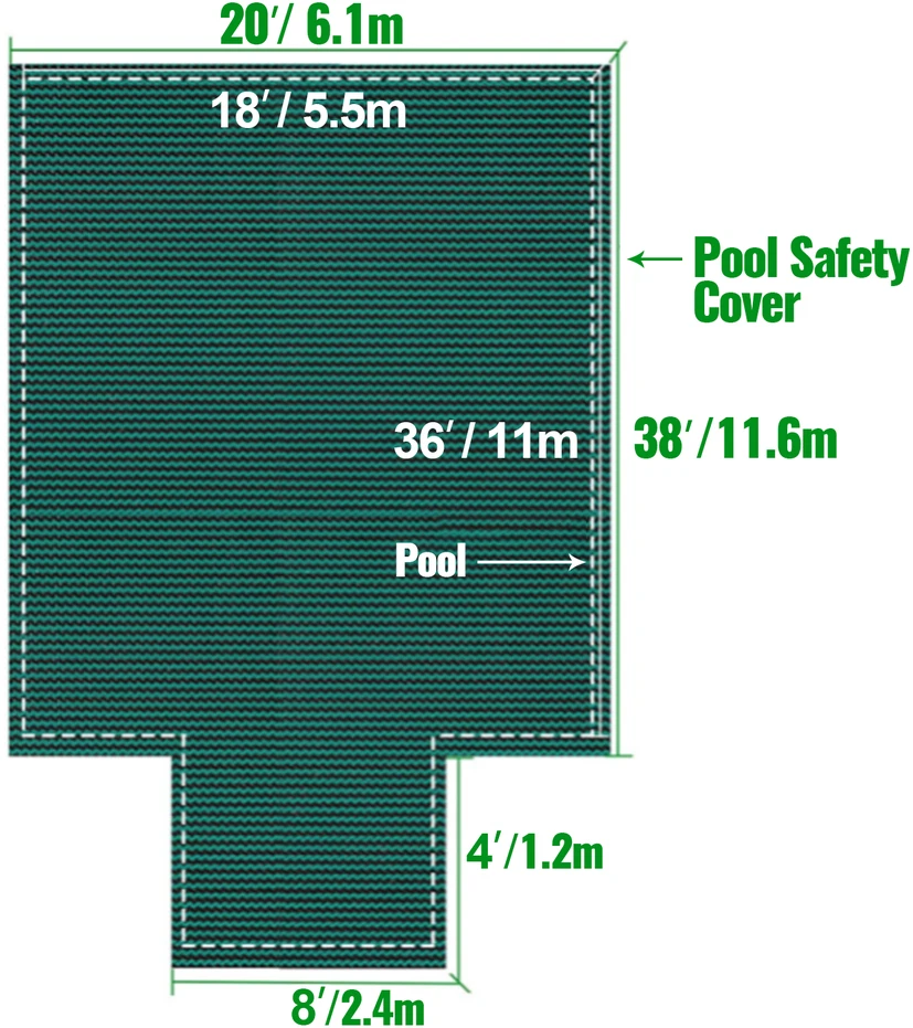 VEVOR Baseino dangtis 18x36 ft stačiakampiams baseinams