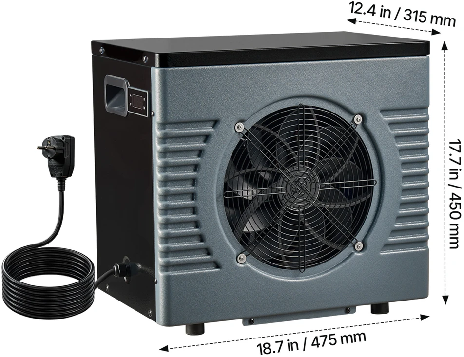 VEVOR 4160 W šilumos siurblys baseinui su elektriniu šildytuvu