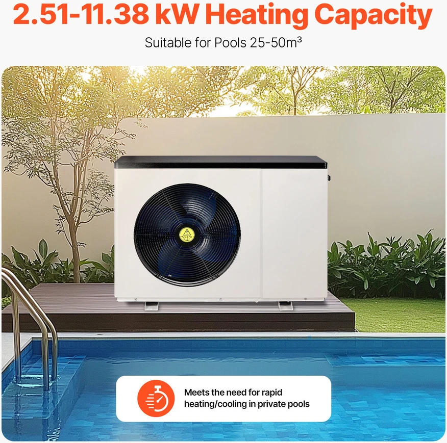 VEVOR Elektrinis baseino šilumos siurblys 2.51-11.38 kW