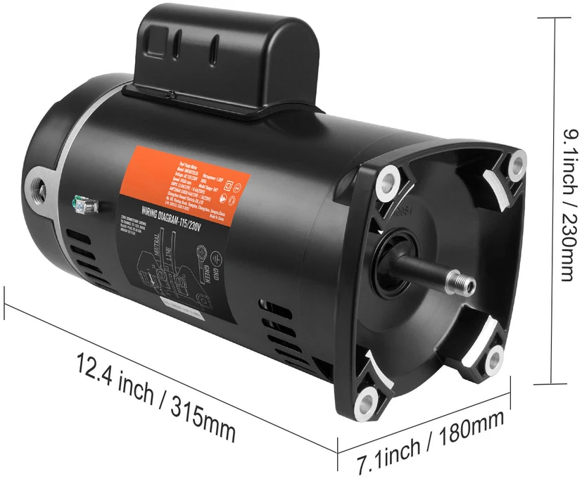 VEVOR Baseino siurblys variklis 1.5 AG 115/230V
