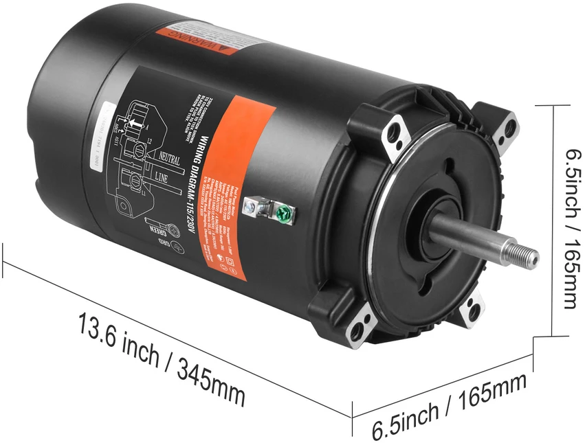 VEVOR 1 AG baseino siurblio variklis 115/230V