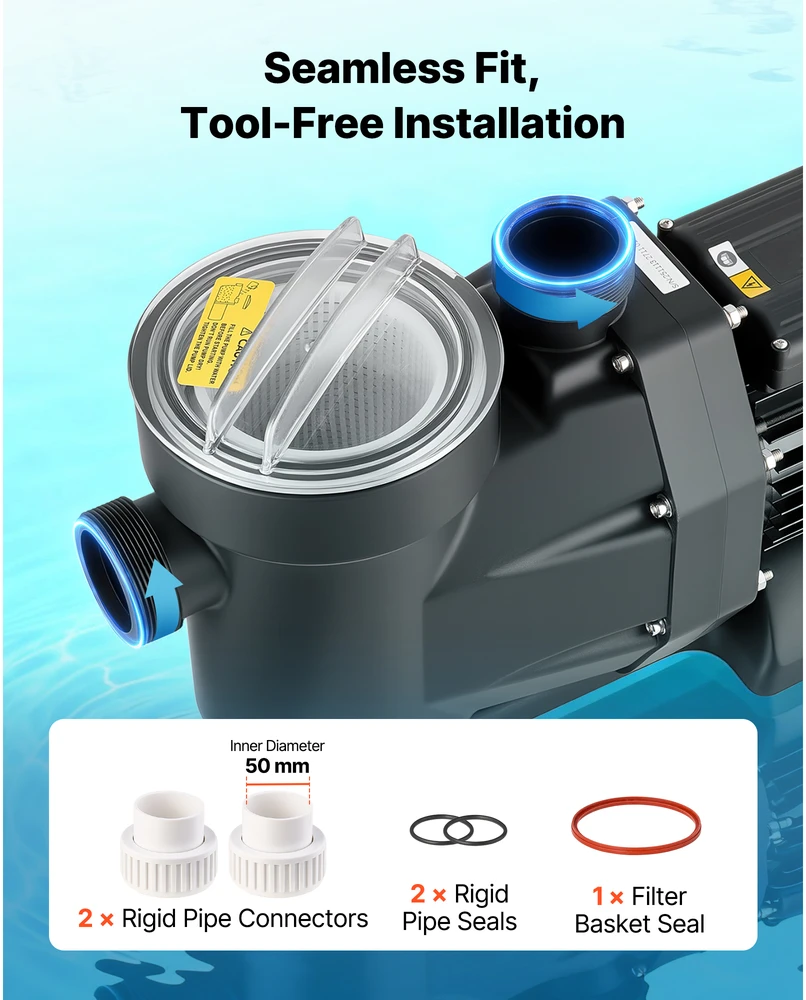 VEVOR Baseino siurblys 1300W, 28,800 L/h srautas