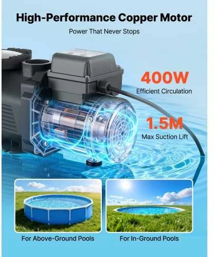 VEVOR Baseino siurblys, 400W, didelė galia