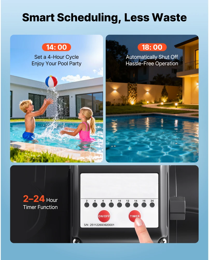 VEVOR Baseino siurblys, 400W, didelė galia