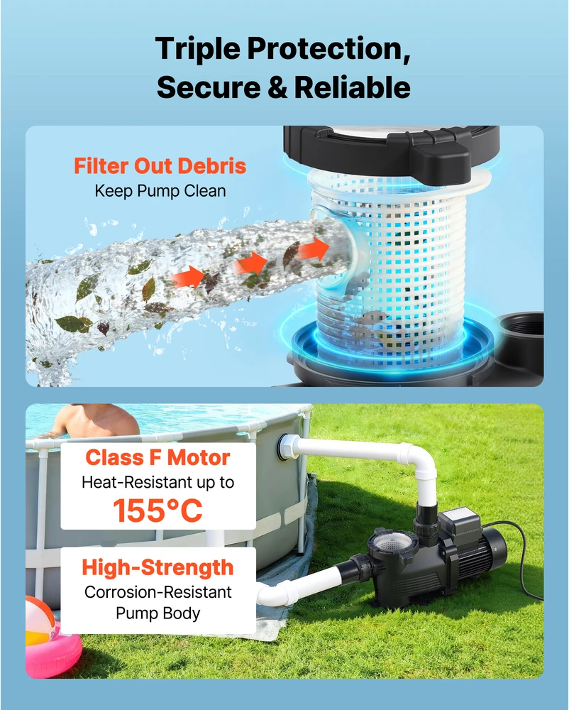 VEVOR Baseino siurblys su laikmačiu ir filtru