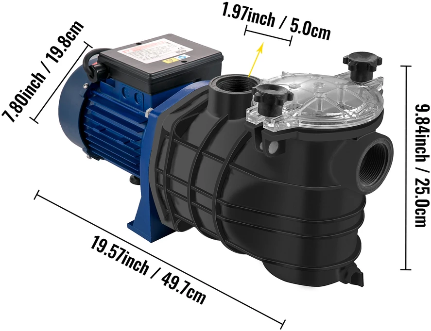 VEVOR Baseino siurblys 1 AG, 15000 l/h 750W