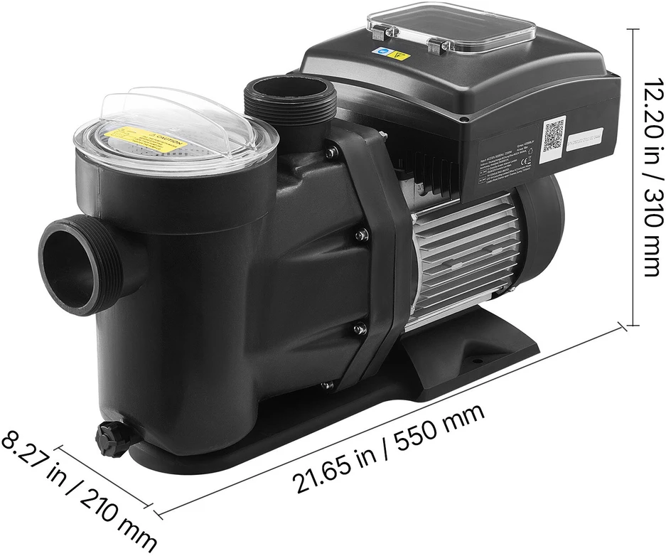 VEVOR Kintamo greičio baseino siurblys 1100W, 26,000 L/h
