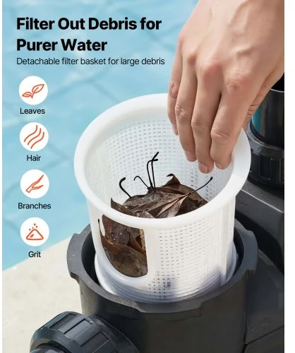 VEVOR Kintamojo greičio baseino siurblys, 1650 W, 220-240V