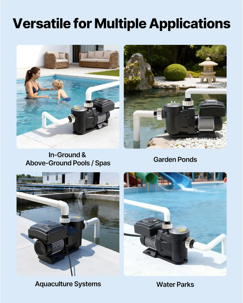 VEVOR Baseino siurblys su kintamu greičiu, 2200W