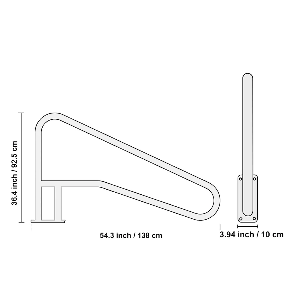 VEVOR Nerūdijančio plieno turėklai 1395 x 810 mm baseinams